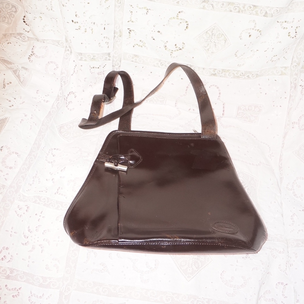 Vintage brown Longchamp shoulder bag used cold